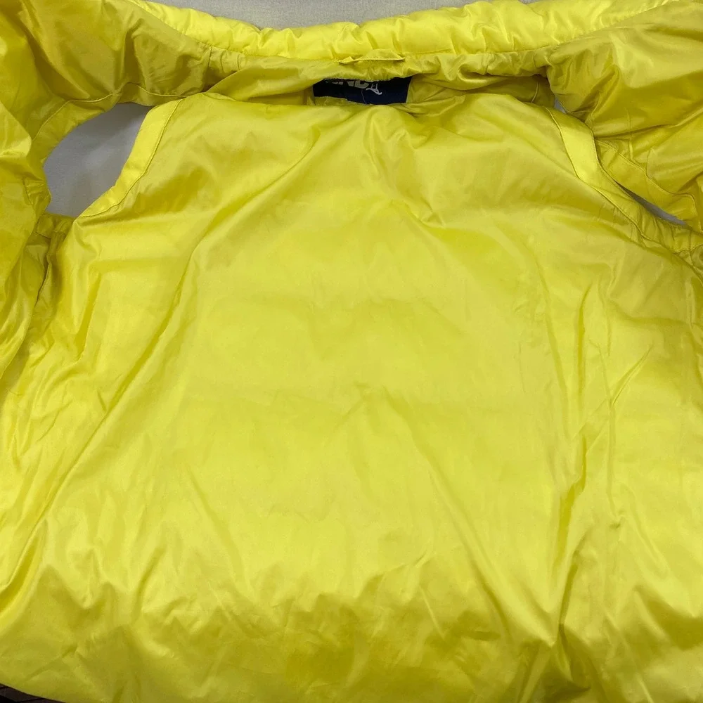Lands End Puffer Vest Womens M Yellow Quilted Full Zip Outdoors Gorpcore Layer